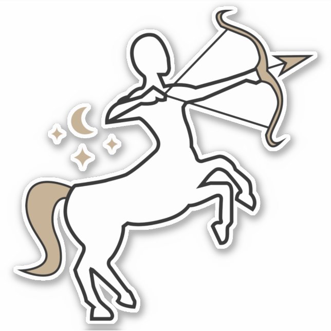 Sticker Sagittarius Archer signe feu symbole astrologique (Devant)