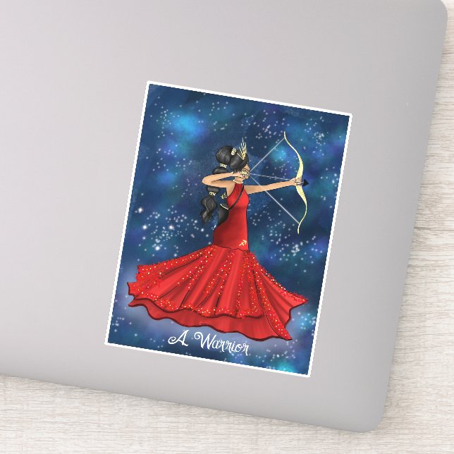 Sticker Sagittarius Déesse Féminine Avec Texte Personnalis (Détail)