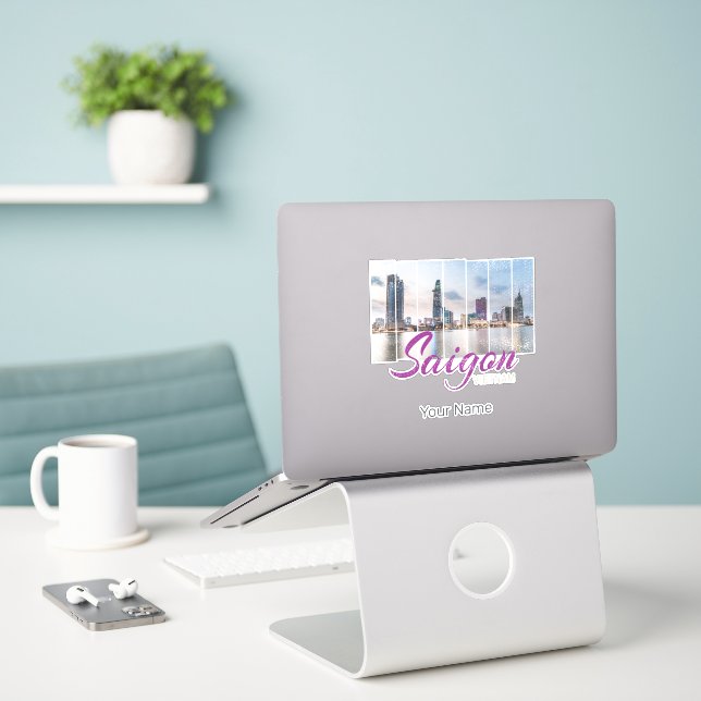 Sticker Saigon (Ho-Chi-Minh-Stadt) HCMC Vietnam Souvenir (Ordinateur portable sur le bureau)