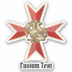 Sticker Saint George sur croix de Malte