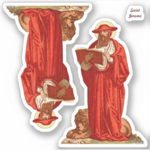 Sticker Saint Jérôme, cardinal avec Lion (P 004)