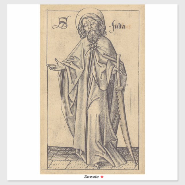 Sticker saint Jude Thaddée l'Apôtre et frère de Jésus (Feuille)