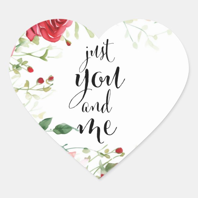 Sticker Saint-Valentin Élégant "Just You and Me"  (Devant)