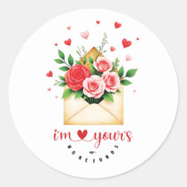 Sticker Saint-Valentin - "I'm yours, no refunds"