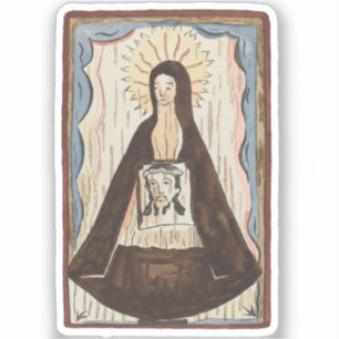 Sticker Saint Veronica Jésus face à la peinture vintage