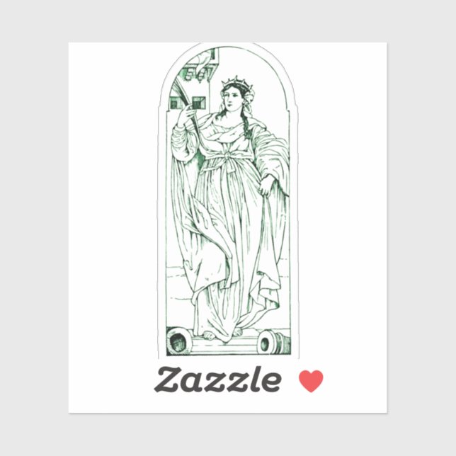 Sticker Sainte Barbara Vierge et martyr (Feuille)