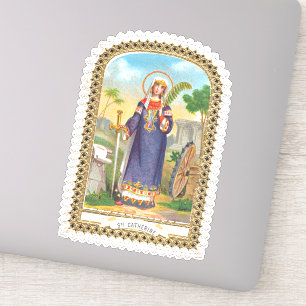 Sticker Sainte Catherine d'Alexandrie en robe égyptienne
