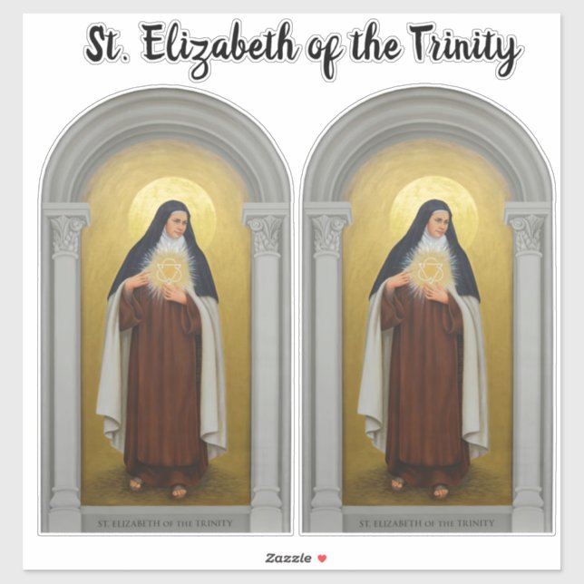 Sticker Sainte Elizabeth de la Trinité, Carmélite Saint (Feuille)