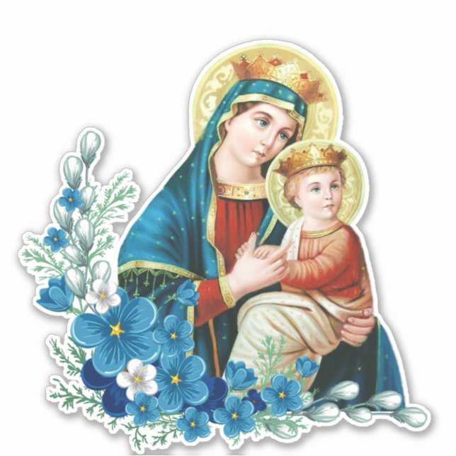 Sticker Sainte Vierge Marie Jésus Religieux (Devant)