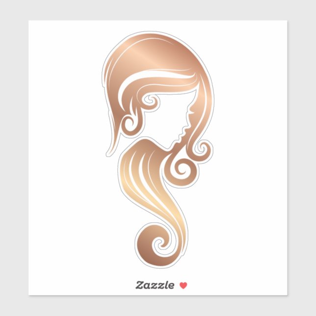Sticker Salon rose Gold Parties scintillant Beauté Fille c (Feuille)