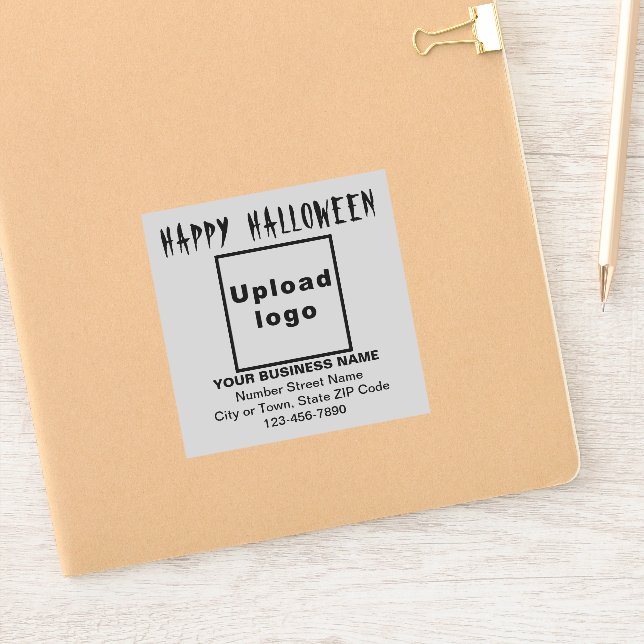 Sticker Salutation d'Halloween d'affaires sur le Carré gri (Carnet)