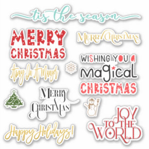 Sticker Salutations individuelles Noël Typographie