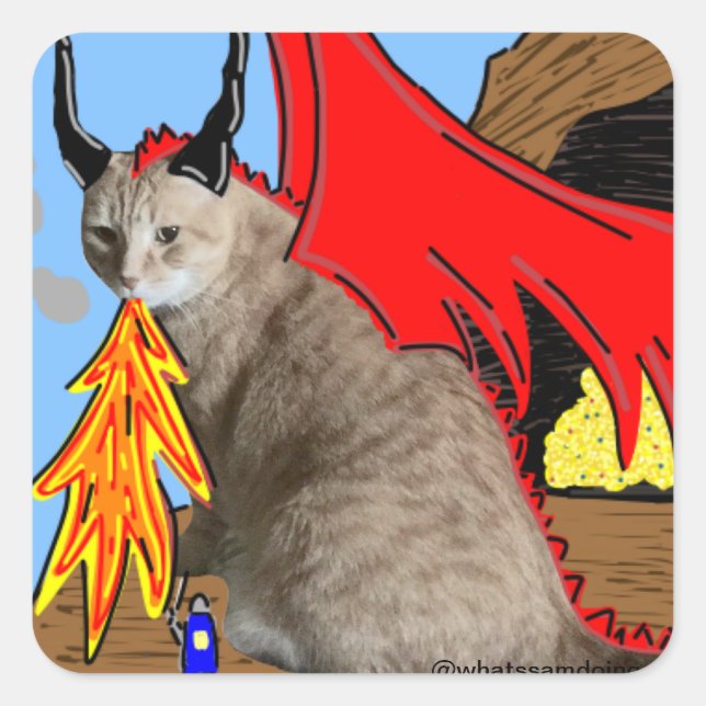 Sticker Sam Le Cat Dragon (Devant)