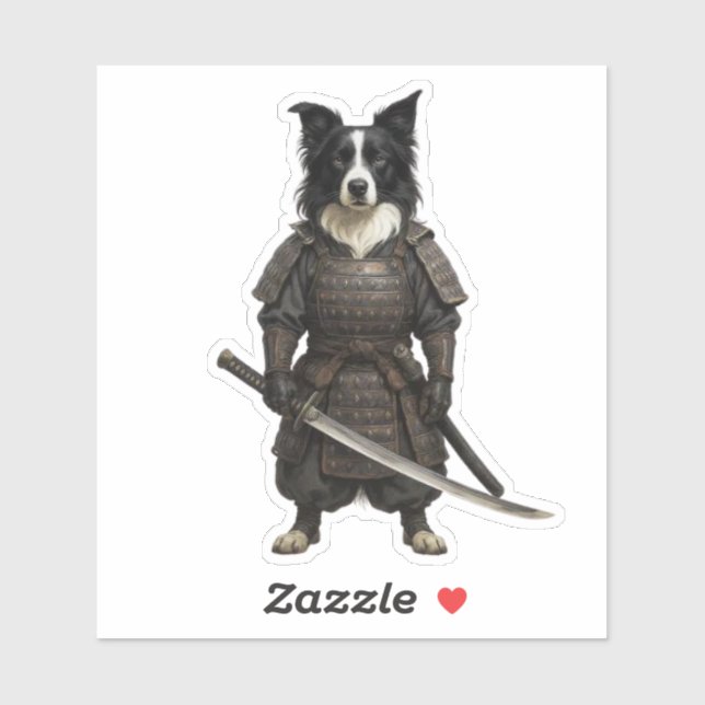 Sticker Samouraï Border Collie (Feuille)