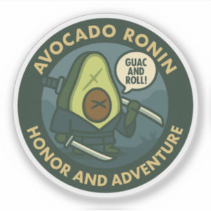 Sticker Samouraï Guac And Roll Graphique d'avocat
