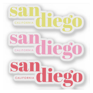 Sticker San Diego Californie typographie moderne 