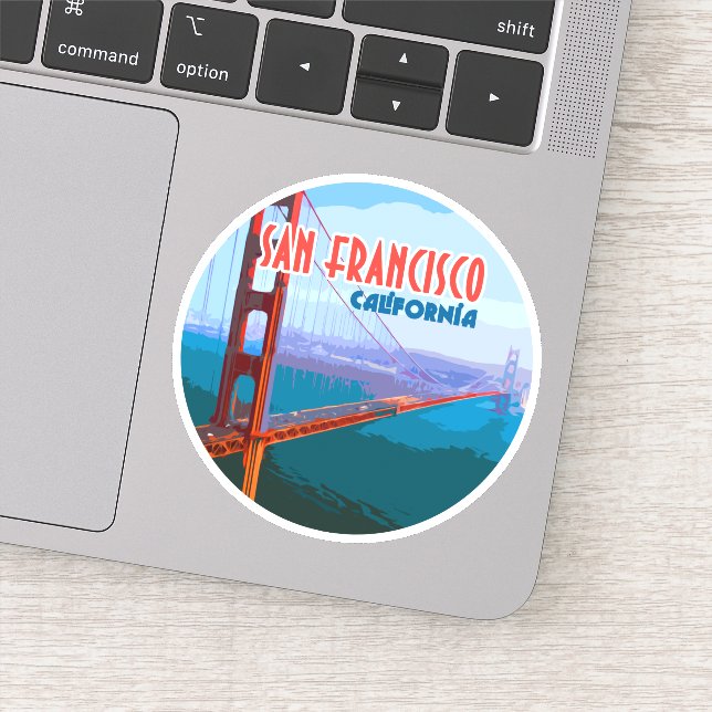 Sticker San Francisco California Golden Gate Bridge (Détail)