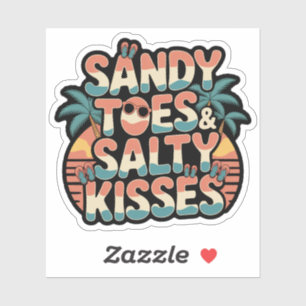 Sticker Sandy Toes Salty Kisses Mariage Rétro