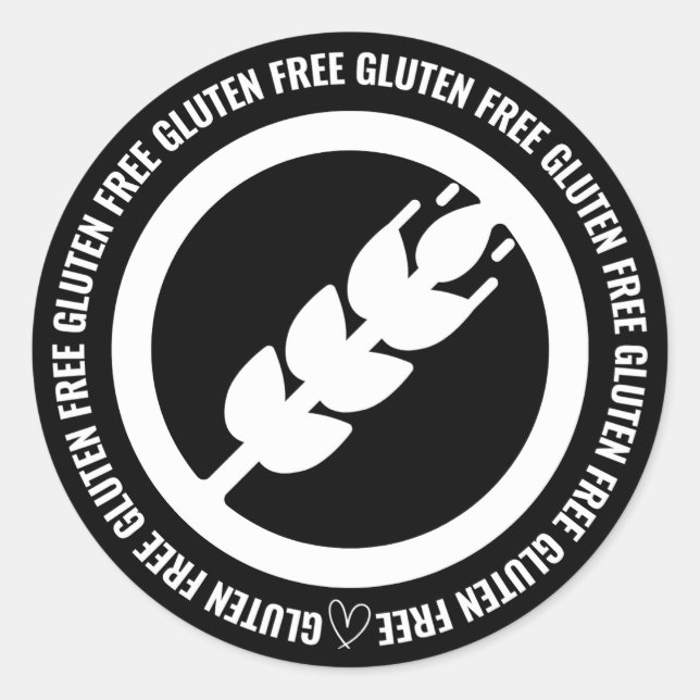 Sticker sans gluten Étiquettes - noir et blanc (Devant)
