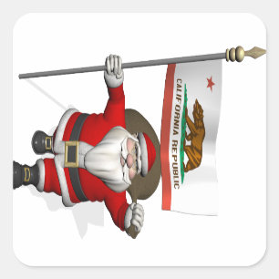 Sticker Santa Claus Avec L'Enseigne De Californie