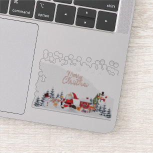 Sticker Santa Claus, Snowman Merry Christmas Holiday
