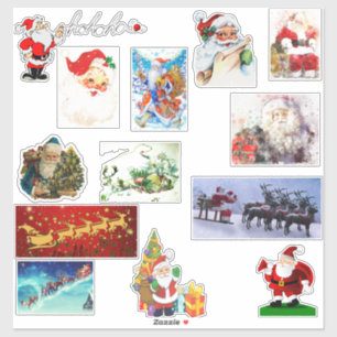 Sticker Santa Clause Joyeux Noël Arbre Décorations