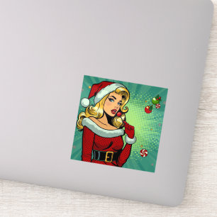 Sticker Santa Pinup : Glamour Pop Art