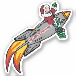 Sticker Santa's Rocket Ship