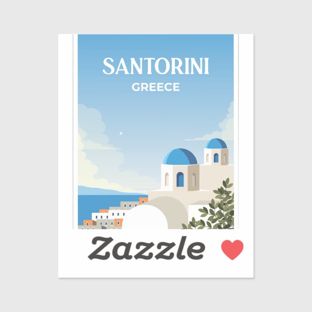 Sticker Santorin Grèce (Feuille)