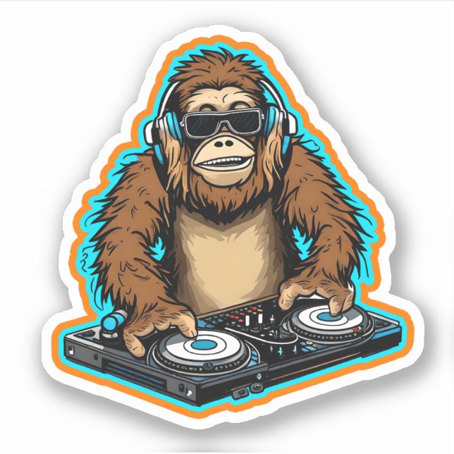 Sticker Sasquatch DJ Vinyl (Devant)