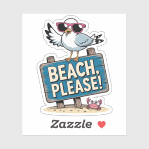 Sticker Sassy Seagull sur la plage Signal - Plage S'il vou