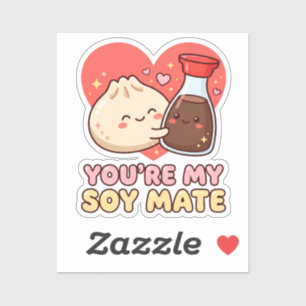 Sticker Sauce de soja Funny Dumpling Tu es mon pote de soj