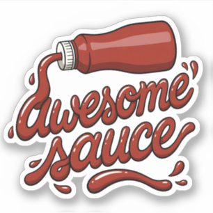 Sticker Sauce Géniale Drôle de Bouteille de Ketchup Texte
