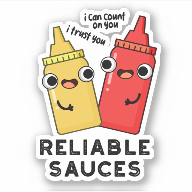 Sticker Sauces Fiables Funny Food Pun (Devant)