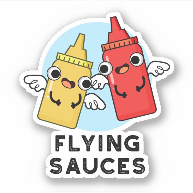 Sticker Sauces volantes Funny Food Pun (Devant)