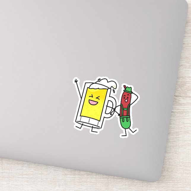 Sticker Saucisse de bière Octoberfest Oktoberfest lederhos (Détail)