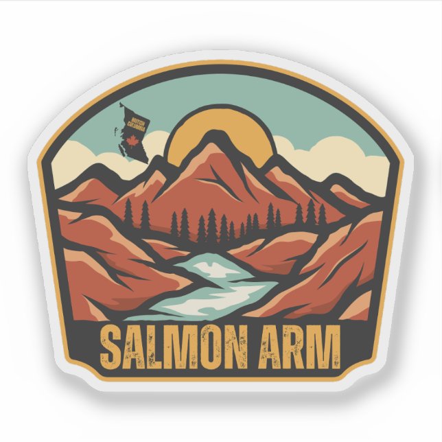 Sticker Saumon Arm, Colombie-Britannique (Devant)