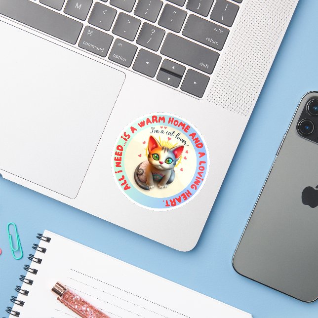 Sticker sauveur de chat st4 (Ordinateur portable avec iPhone)
