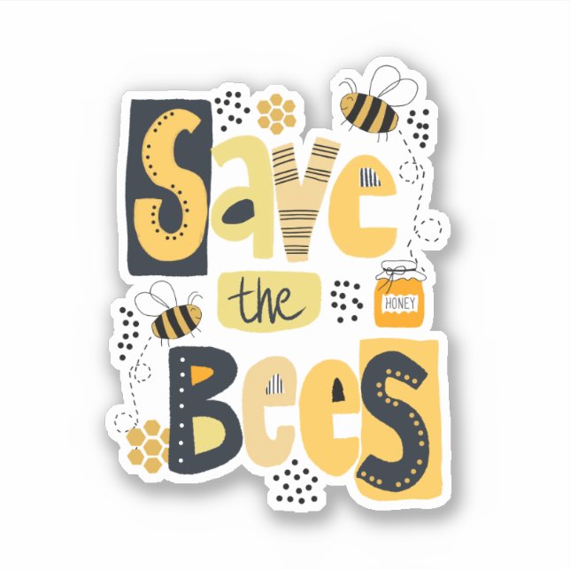 Sticker Sauvez la main des abeilles (Devant)
