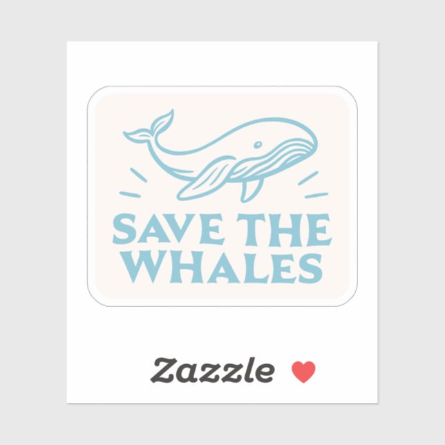 Sticker Sauvez les baleines (Feuille)