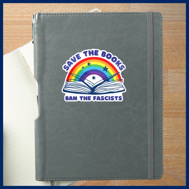 Sticker Sauvez les livres Interdire les fascistes anti-cen (Créateur téléchargé)