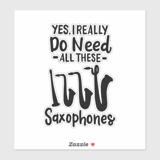 Sticker Saxophone - Types de saxophones (Feuille)