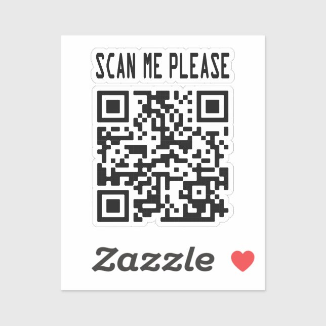 Sticker Scan Me Please QR Code - Smile, It's Free (Feuille)