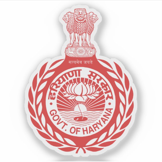 Sticker Sceau de l'État de Haryana, Inde (Devant)