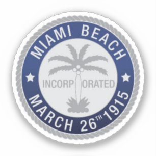Sticker Sceau de Miami Beach, Floride