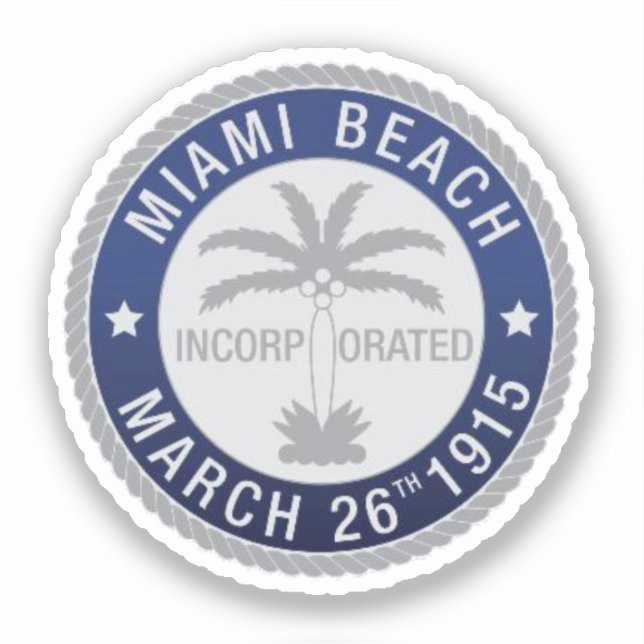 Sticker Sceau de Miami Beach, Floride (Recto)
