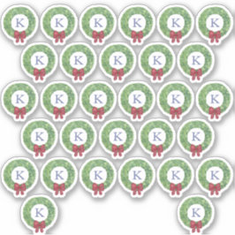 Sticker Sceau d'enveloppe de monogramme de couronne rouge