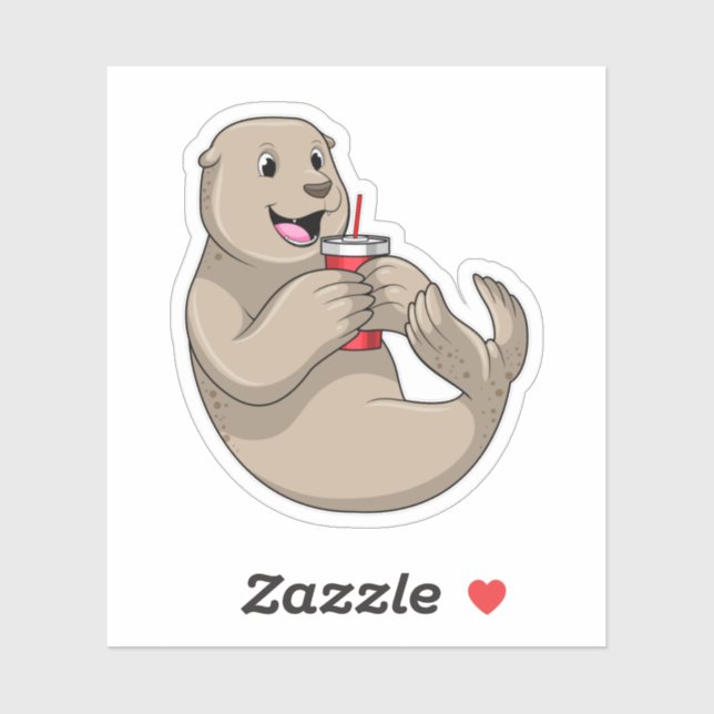 Sticker Sceller avec de la boue avec de la paille (Feuille)