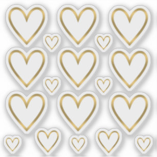 Sticker Sceller avec un Kiss Gold Heart Enveloppe Phoques
