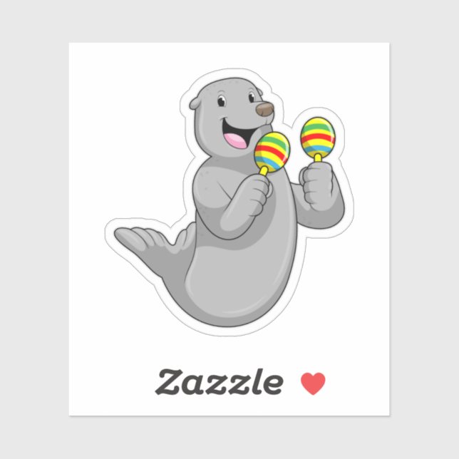 Sticker Sceller comme musicien avec Maracas (Feuille)
